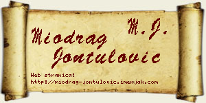 Miodrag Jontulović vizit kartica